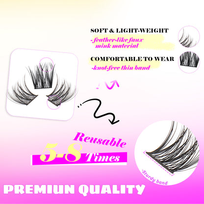 GAQQI Lash Clusters 112pcs (GQ02, C Curl, 12mm)