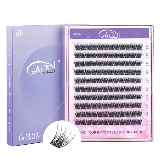 GAQQI Lash Clusters 120PCS (GQ03, D Curl, 12mm)