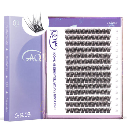 GAQQI Lash Clusters 168pcs (GQ03, D Curl, 16mm)