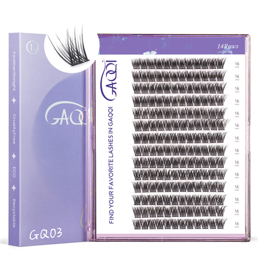 GAQQI Lash Clusters 168pcs (GQ03, D Curl, 16mm)