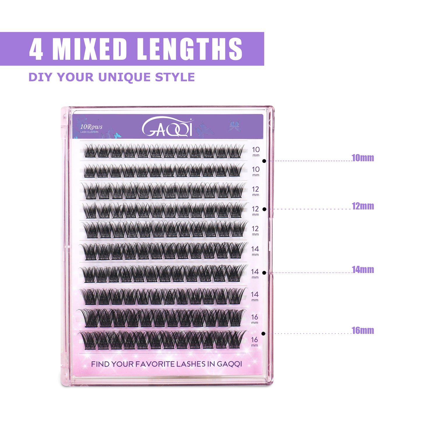 GAQQI Lash Clusters 120PCS (GQ03, C Curl, 10-16mm)