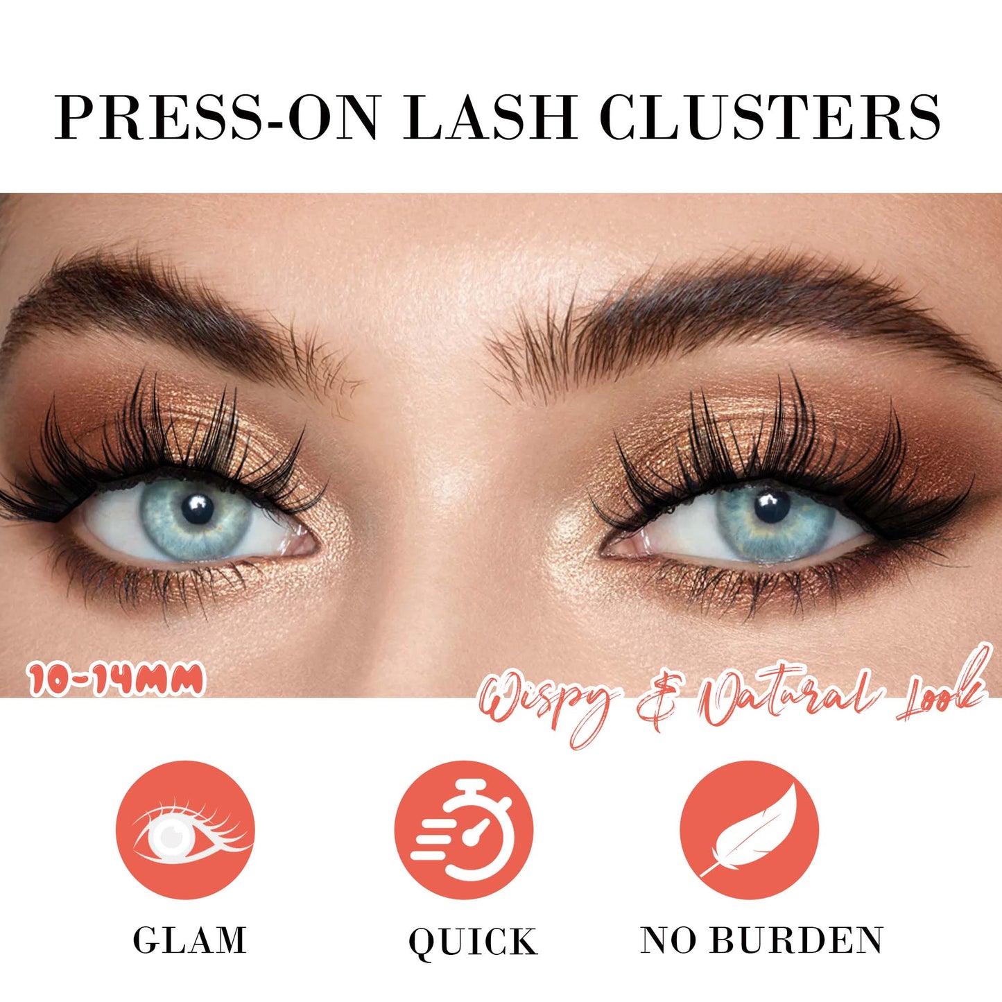 GAQQI Self Adhesive Eyelashes Lash Clusters 10-14mm(PG09)