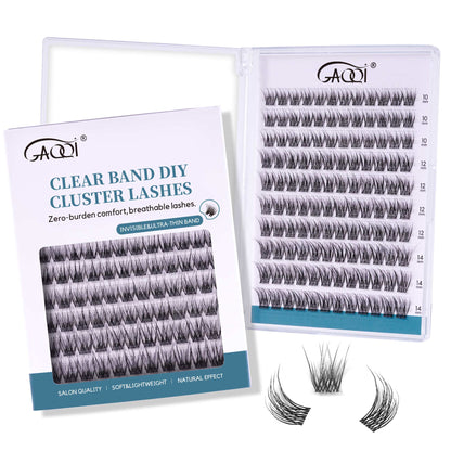 GAQQI Lash Clusters Wispy & Natural Eyelash Clusters Clear Band(FEATHER)