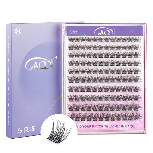 GAQQI Lash Clusters 120PCS（GQ15, D Curl, 10-16mm)