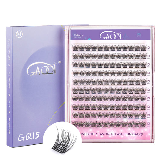 GAQQI Lash Clusters 120PCS（GQ15, C Curl, 10mm)