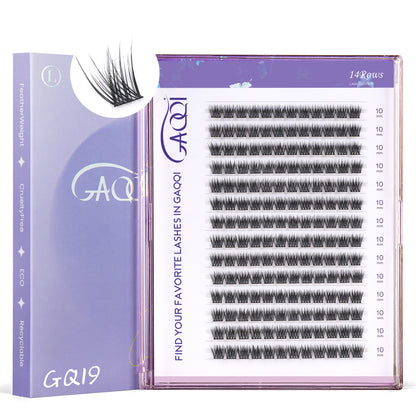 GAQQI Lash Clusters 168pcs (GQ19, C Curl, 10mm)