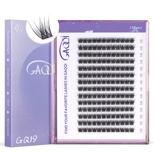 GAQQI Lash Clusters 168pcs (GQ19, C Curl, 12mm)