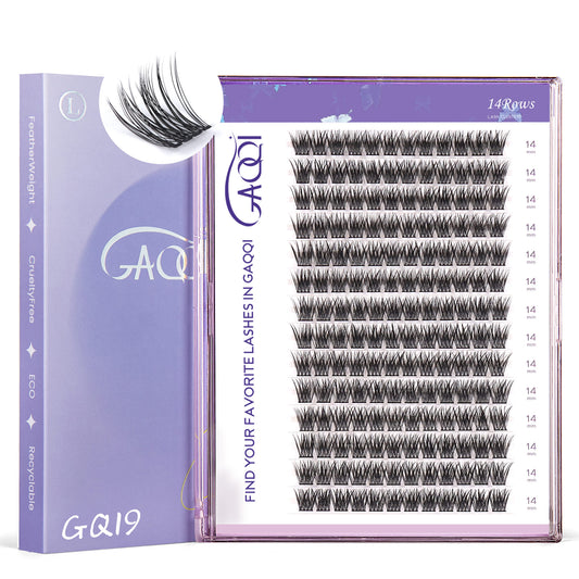 GAQQI Lash Clusters 168pcs (GQ19, C Curl, 14mm)