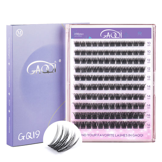 GAQQI Lash Clusters 120PCS（GQ20, C Curl, 10mm)