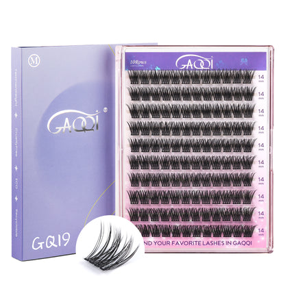 GAQQI Lash Clusters 120PCS（GQ19, C Curl, 14mm)