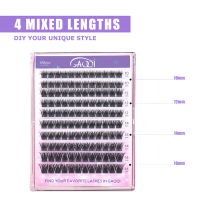 GAQQI Lash Clusters 120PCS（GQ19, C Curl, 10-16mm)