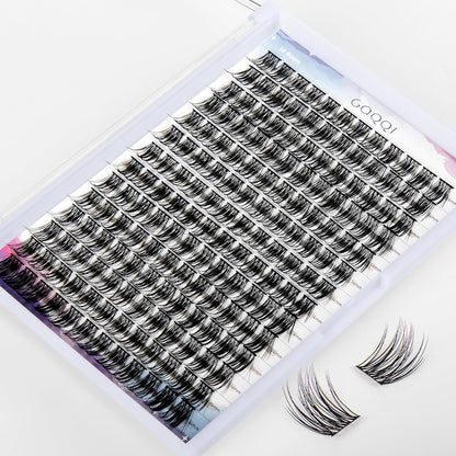 GAQQI Lash Clusters 168pcs (GQ19, D Curl, 10-16mm)