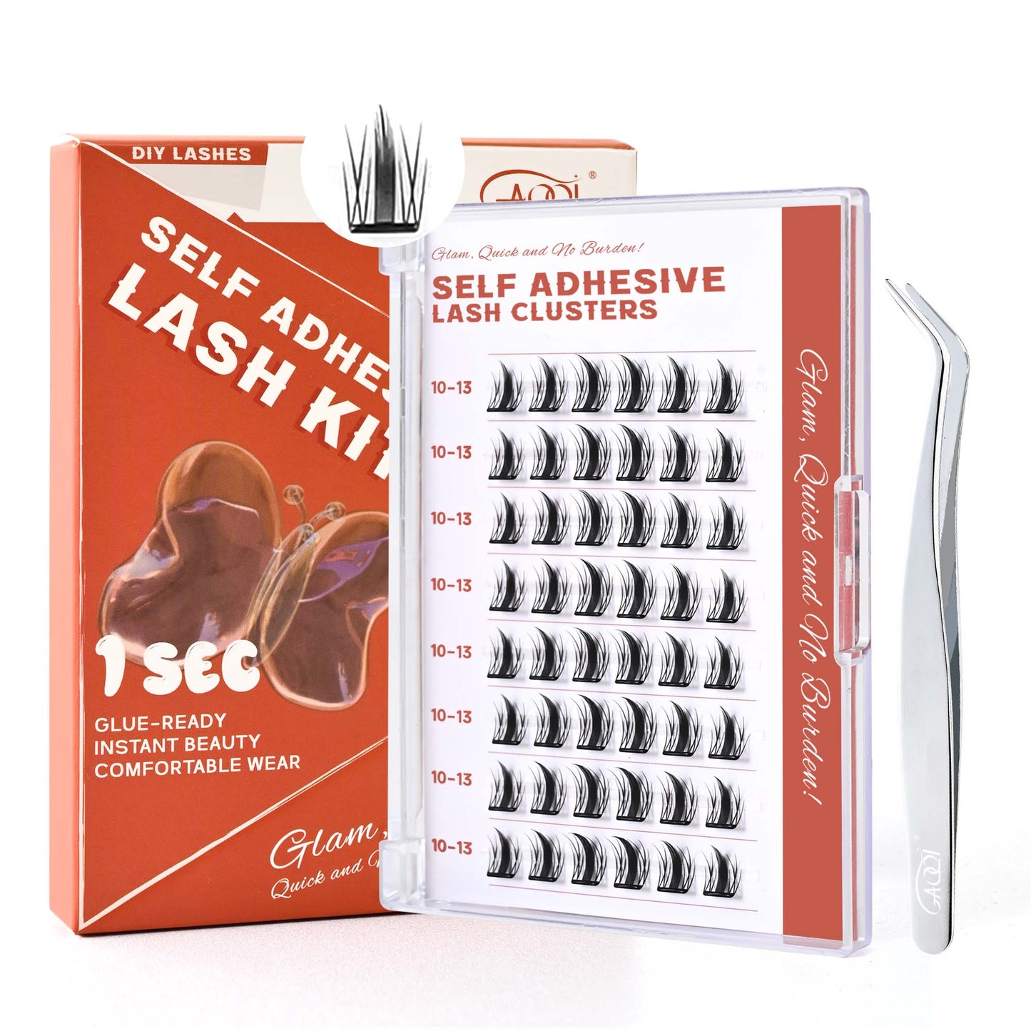 GAQQI Self Adhesive Eyelashes Lash Clusters 10-13mm(PG01)