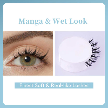 GAQQI Lash Clusters Manga Eyelash 10-14mm Wet Look 120PCS(HEROINE)