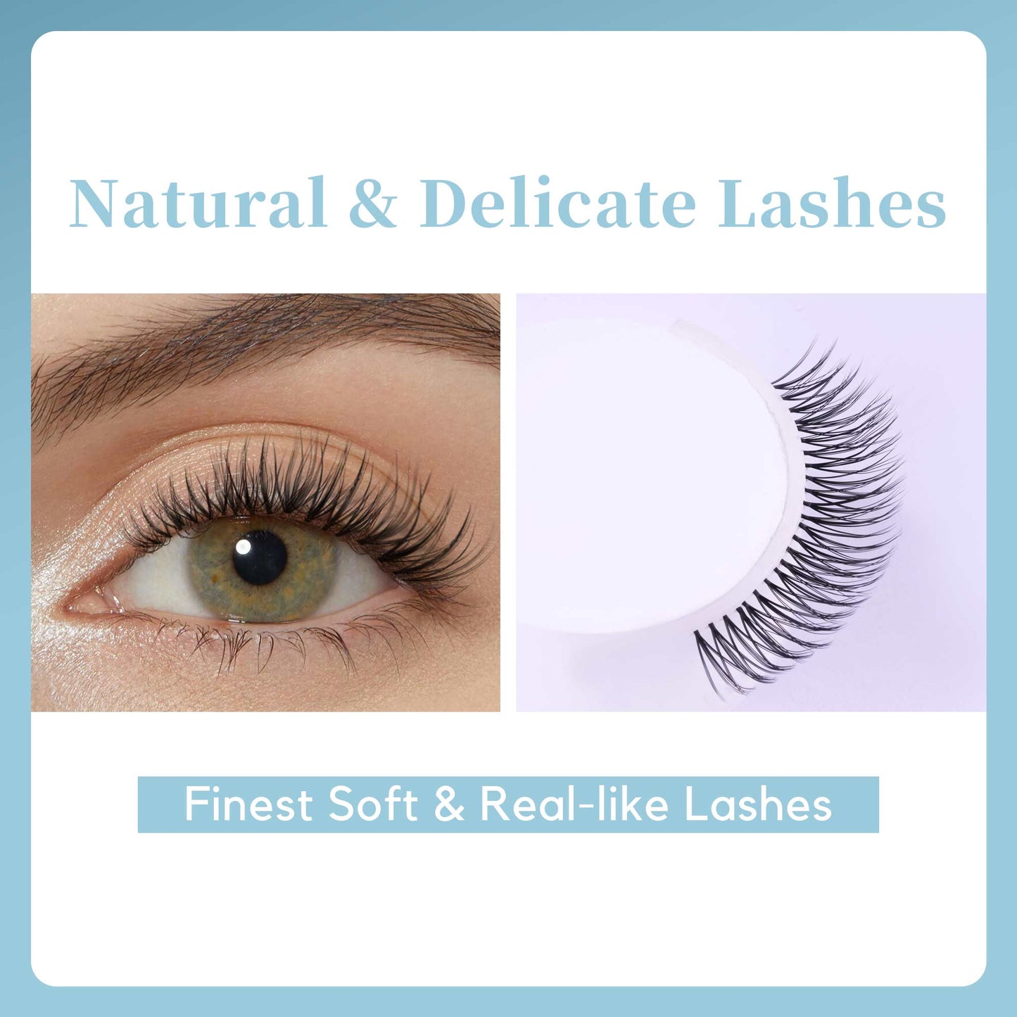 GAQQI Lash Clusters Natural Eyelash Clusters Invisible Band C Curl(MUSE)