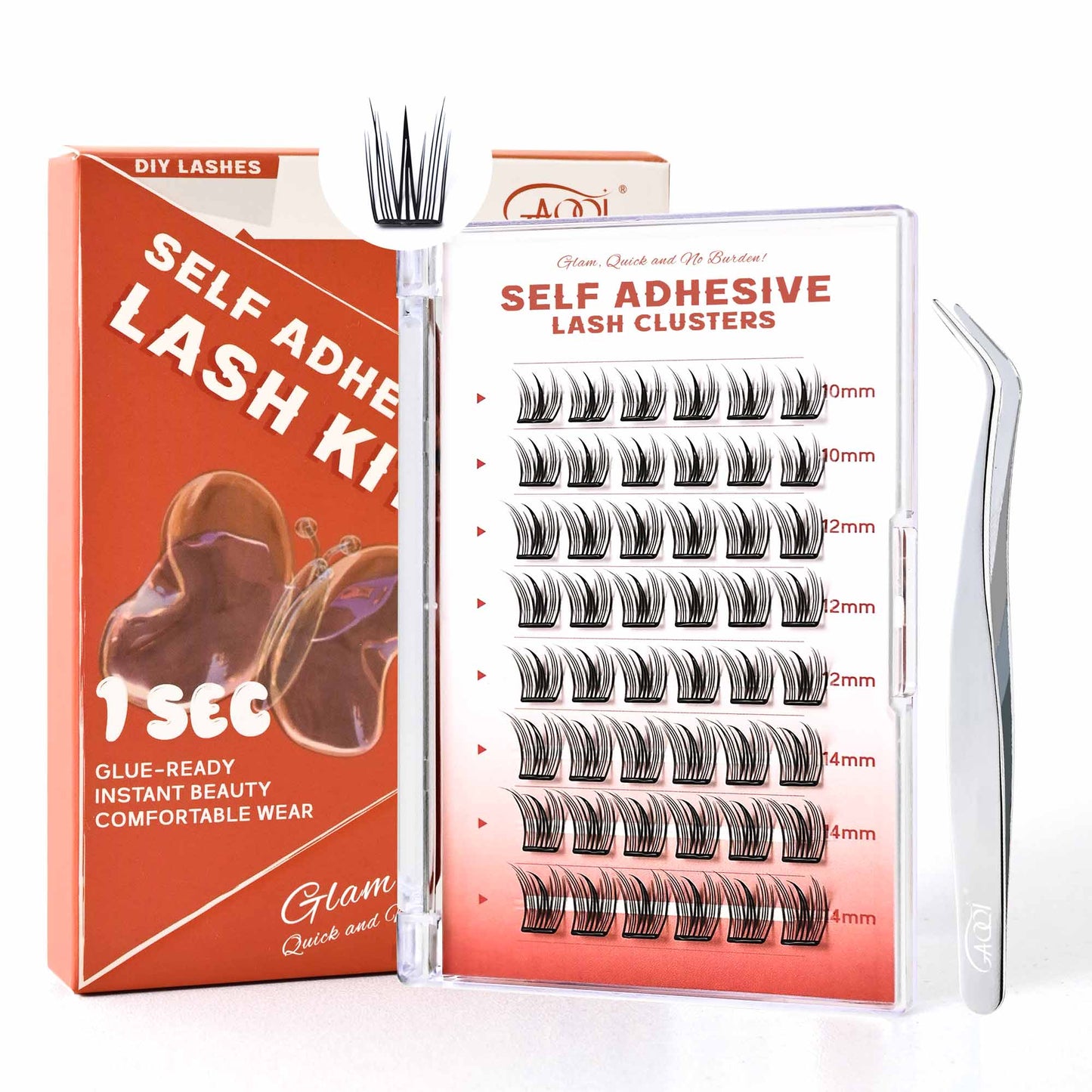 GAQQI Self Adhesive Eyelashes Lash Clusters 10-14mm(PG25)