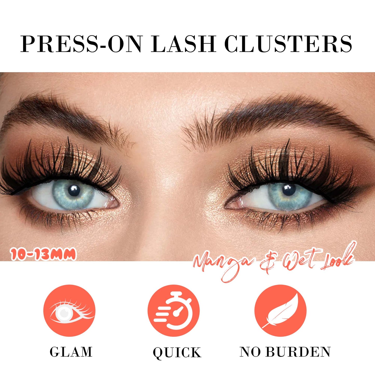 GAQQI Self Adhesive Eyelashes Lash Clusters 10-13mm(PG01)