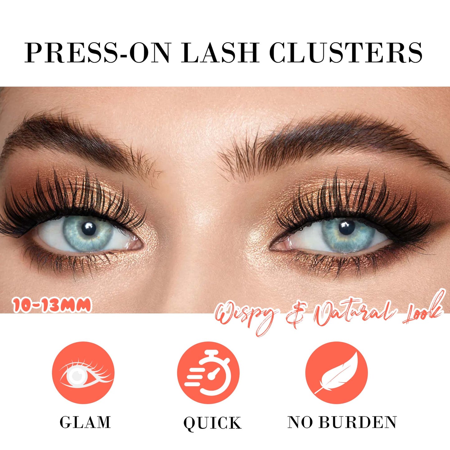 GAQQI Self Adhesive Eyelashes Lash Clusters 10-13mm(PG04)