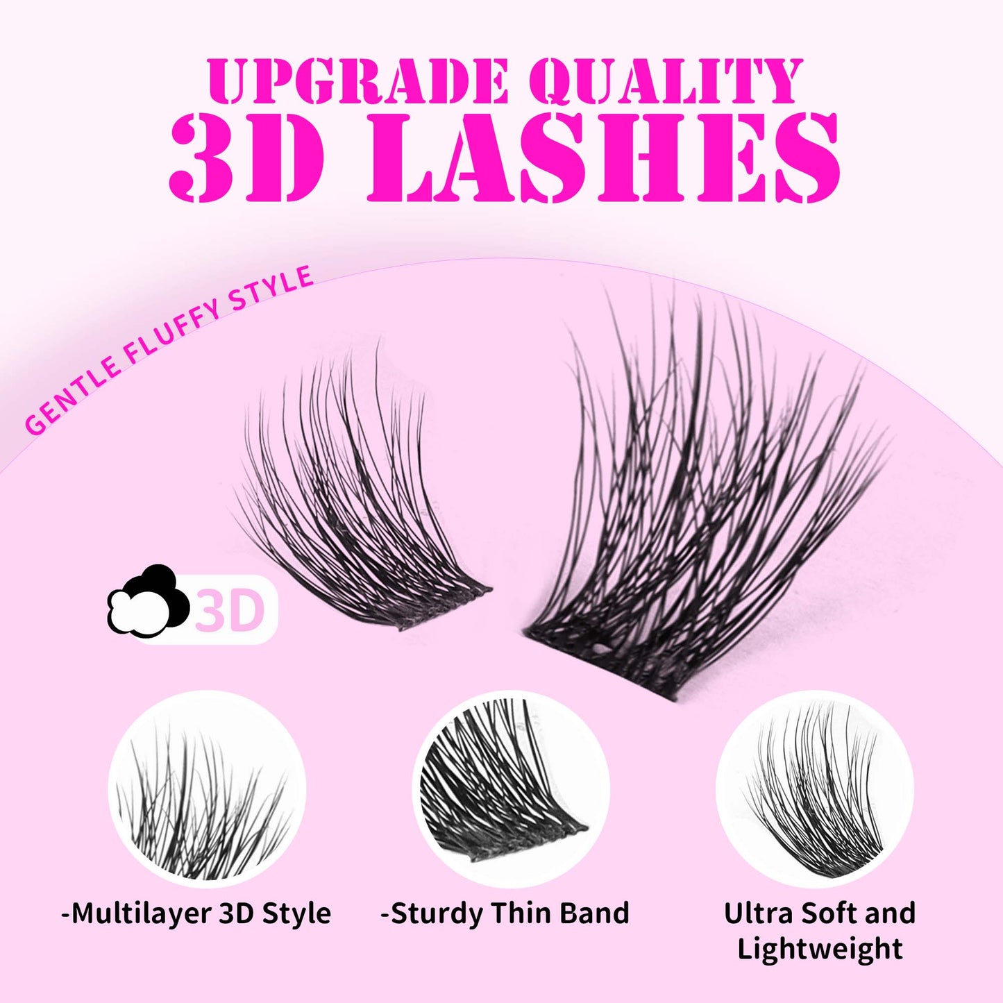 GAQQI Lash Clusters 120PCS 10-14mm Fluffy Individual Lashes (3D-GQ01)