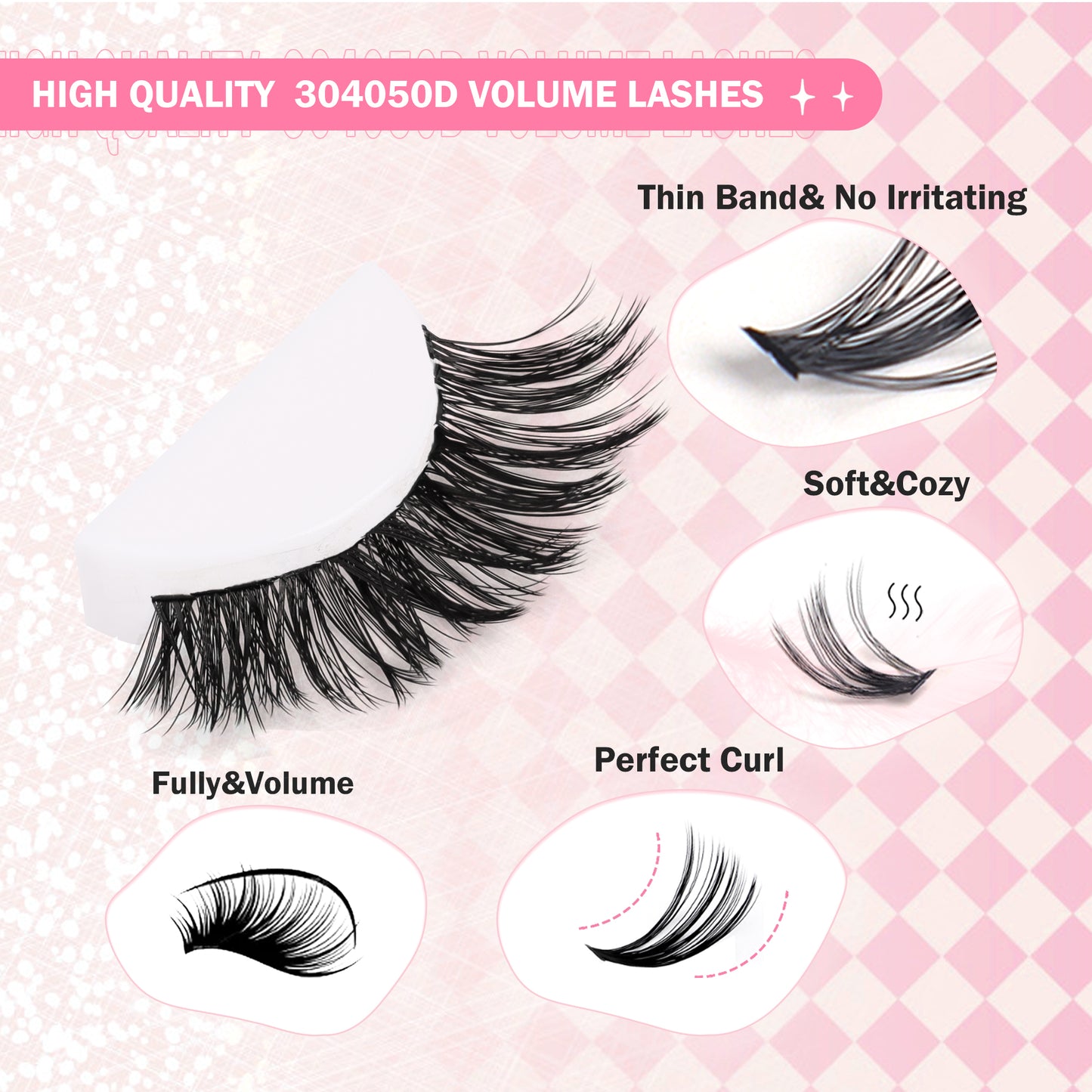 GAQQI Lash Clusters 300Pcs Mixed 9-16mm (304050D-CMIX)