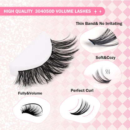 GAQQI Lash Clusters 300Pcs Mixed 9-16mm (304050D-CMIX)