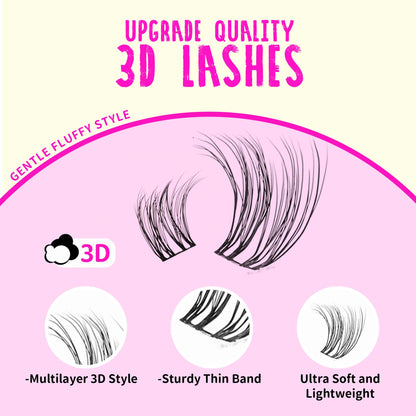 GAQQI 3D Lash Clusters Kit 80pcs 10-14mm (3D-GQ46-KIT)