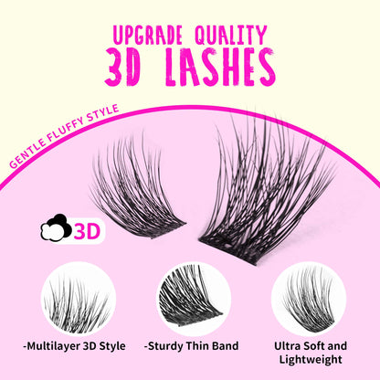 GAQQI 3D Lash Clusters Kit 120pcs 10-14mm (3D-GQ01-KIT)