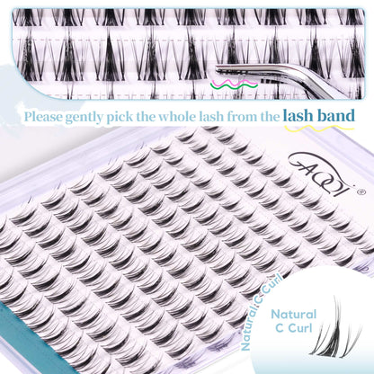 GAQQI Lash Clusters Manga Eyelash 10-14mm Wet Look 120PCS(HEROINE)