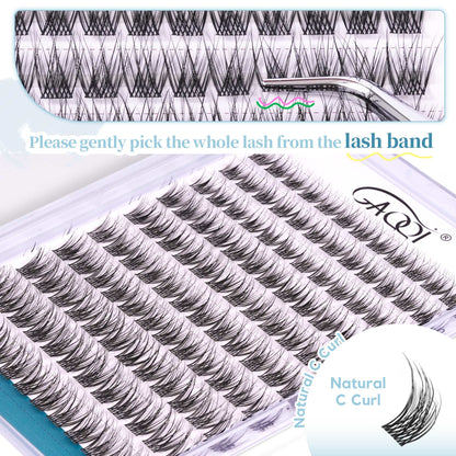 GAQQI Lash Clusters Wispy & Natural Eyelash Clusters Clear Band(FEATHER)