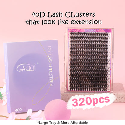 GAQQI Lash Clusters 320Pcs Mixed 9-16mm (40D-CMIX)