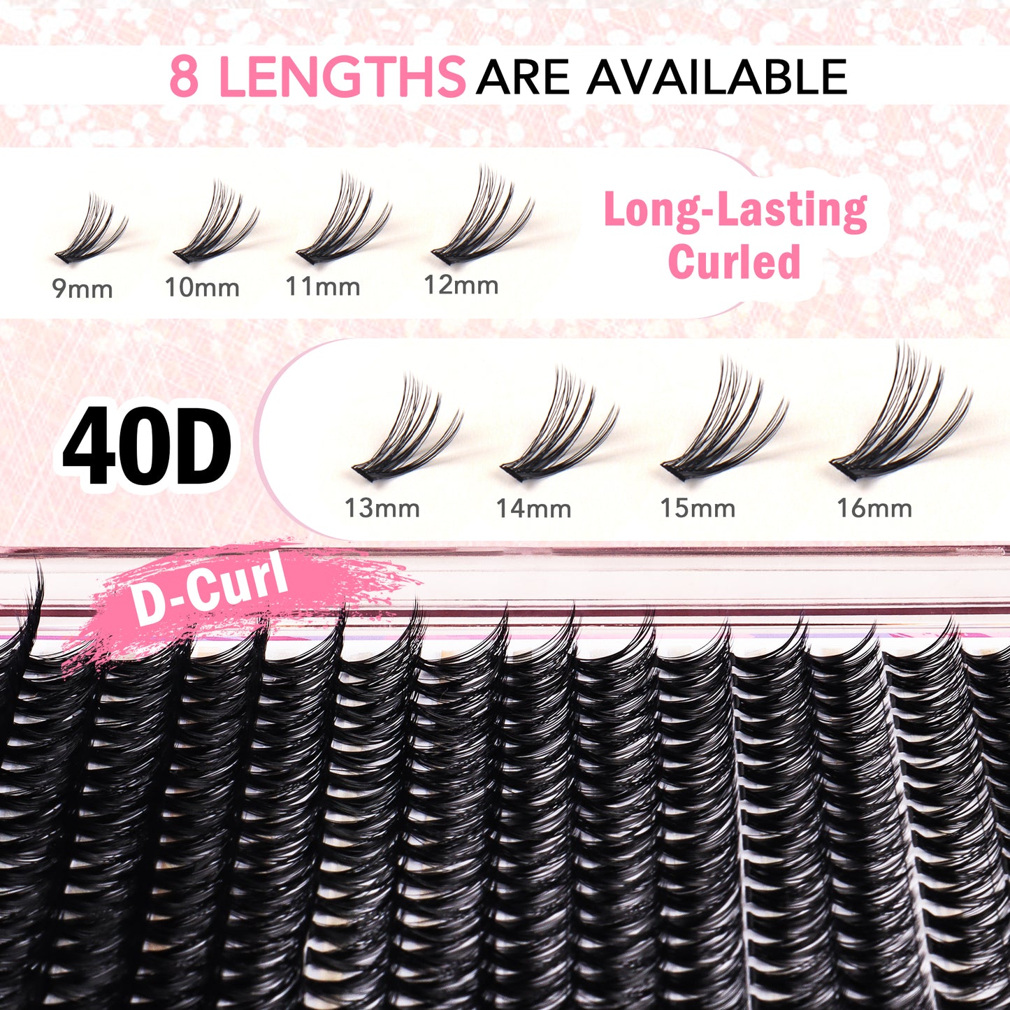 GAQQI Lash Clusters 320Pcs Mixed 9-16mm (40D-DMIX)