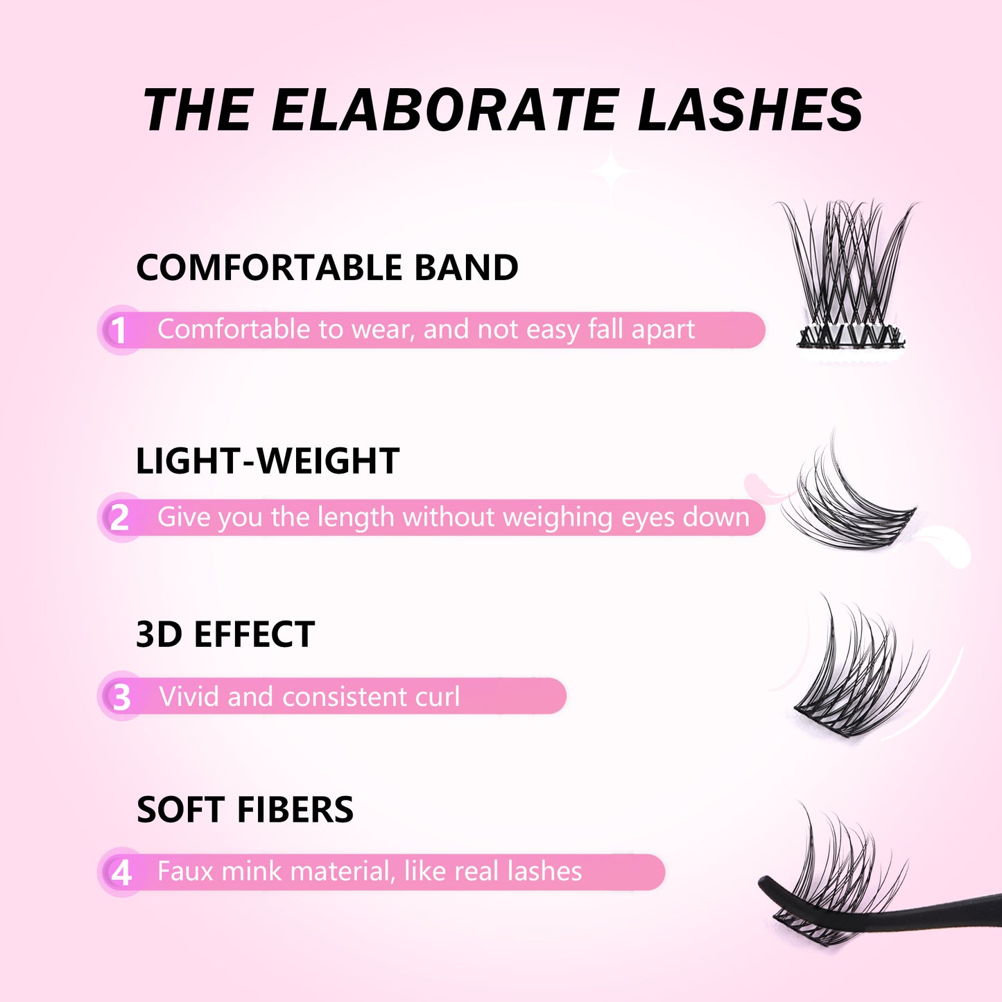 GAQQI Lash Clusters Kit 10-16MM with Lash Bond and Seal,Lash Remover and Lash Applicator (GQ15-KIT)