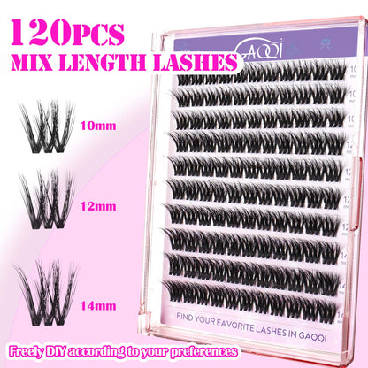 GAQQI Lash Clusters 110PCS 10-14mm Fluffy Individual Lashes (3D-GQ08)