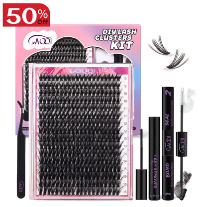 GAQQI Lash Clusters Kit 320Pcs Mixed 9-16mm（50D-CMIX KIT)