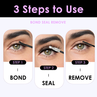 GAQQI Lash Bond and Seal and Remover,Waterproof Lash Clusters Glue Easy to Use 3 in 1 Strong Hold