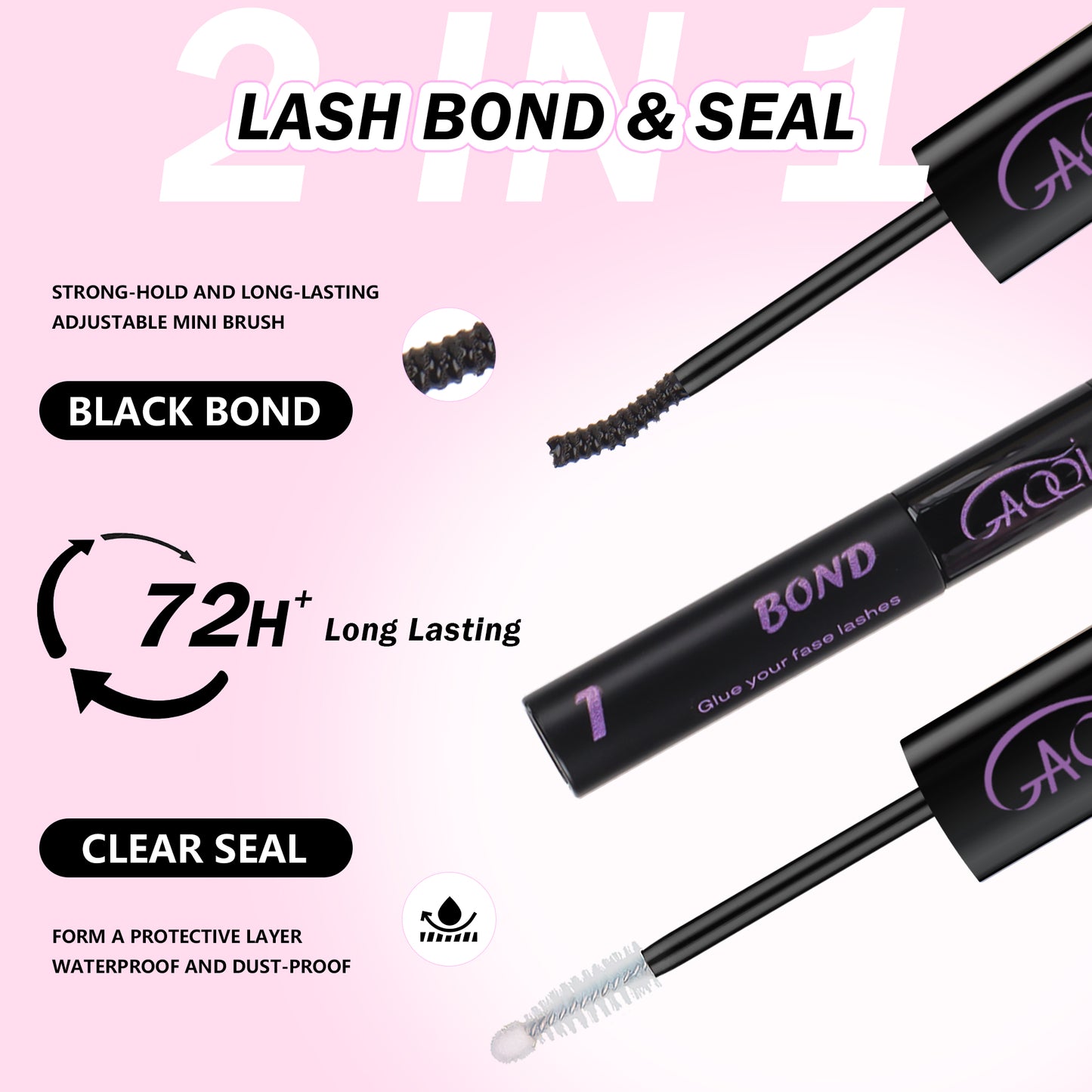 GAQQI Lash Clusters Kit 10-16MM with Lash Bond and Seal,Lash Remover and Lash Applicator (GQ19-KIT)