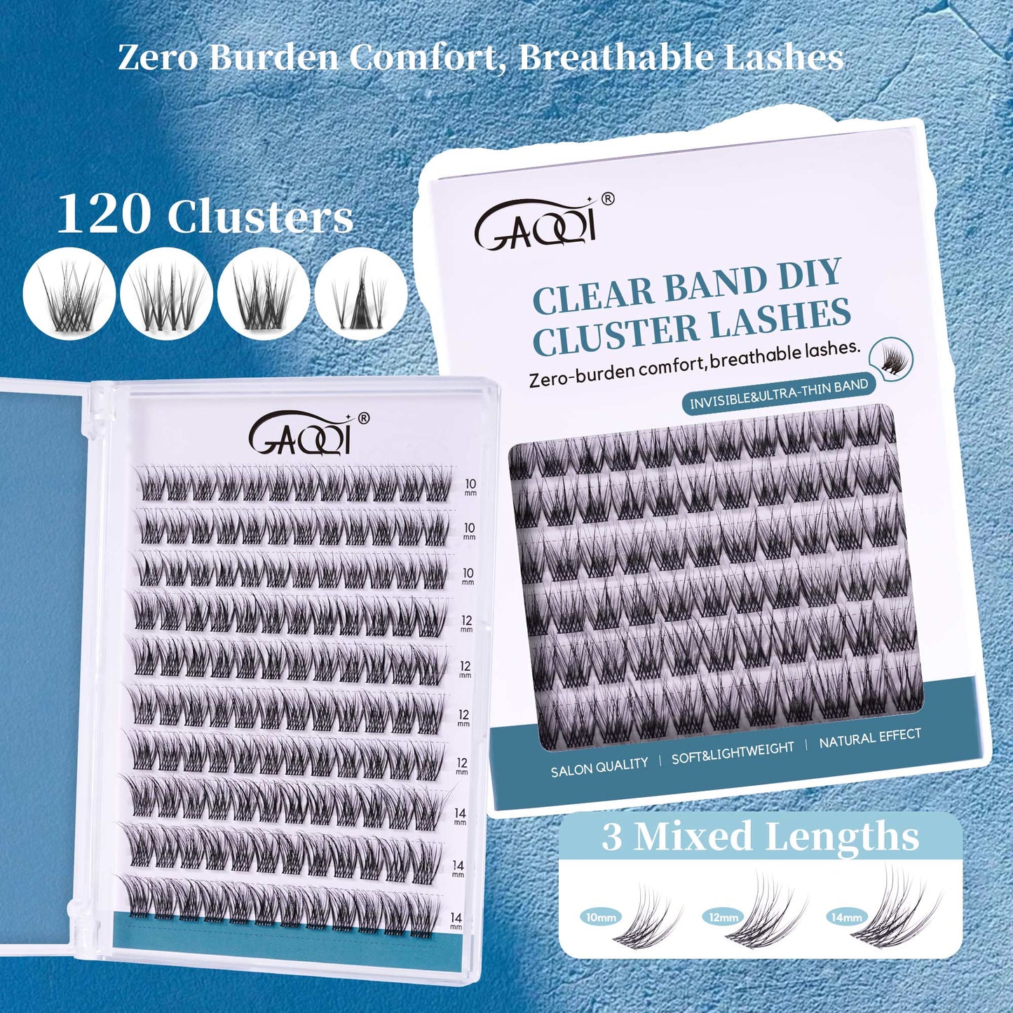 GAQQI Lash Clusters Natural Eyelash Clusters Invisible Band C Curl(MUSE)