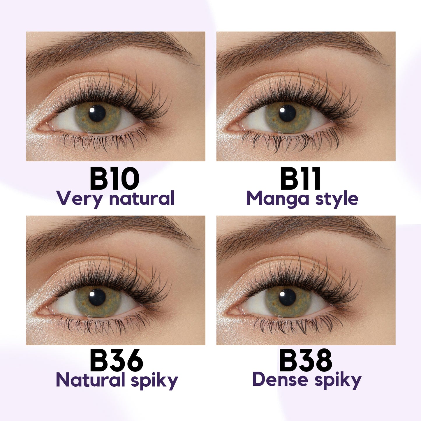 GAQQI Bottom Lash Clusters Natural Bottom Lashes Clear Band 5mm+6mm 40pcs (B11)