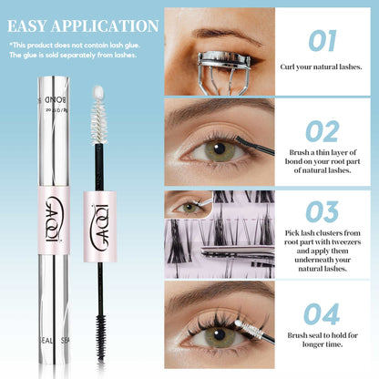 GAQQI Lash Clusters Natural Eyelash Clusters Invisible Band C Curl(MUSE)