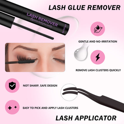 GAQQI Lash Clusters Kit 10-16MM with Lash Bond and Seal,Lash Remover and Lash Applicator (GQ19-KIT)