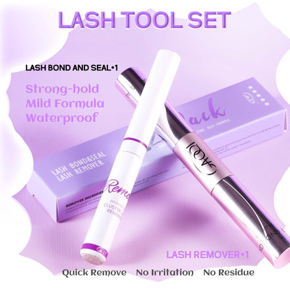 GAQQI Lash Bond and Seal and Remover,Waterproof Lash Clusters Glue Easy to Use 3 in 1 Strong Hold